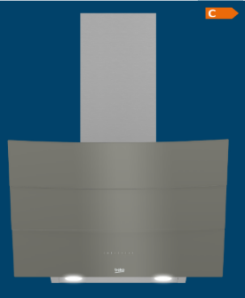 Beko Ade 62540 G Gri Eğimli Davlumbaz