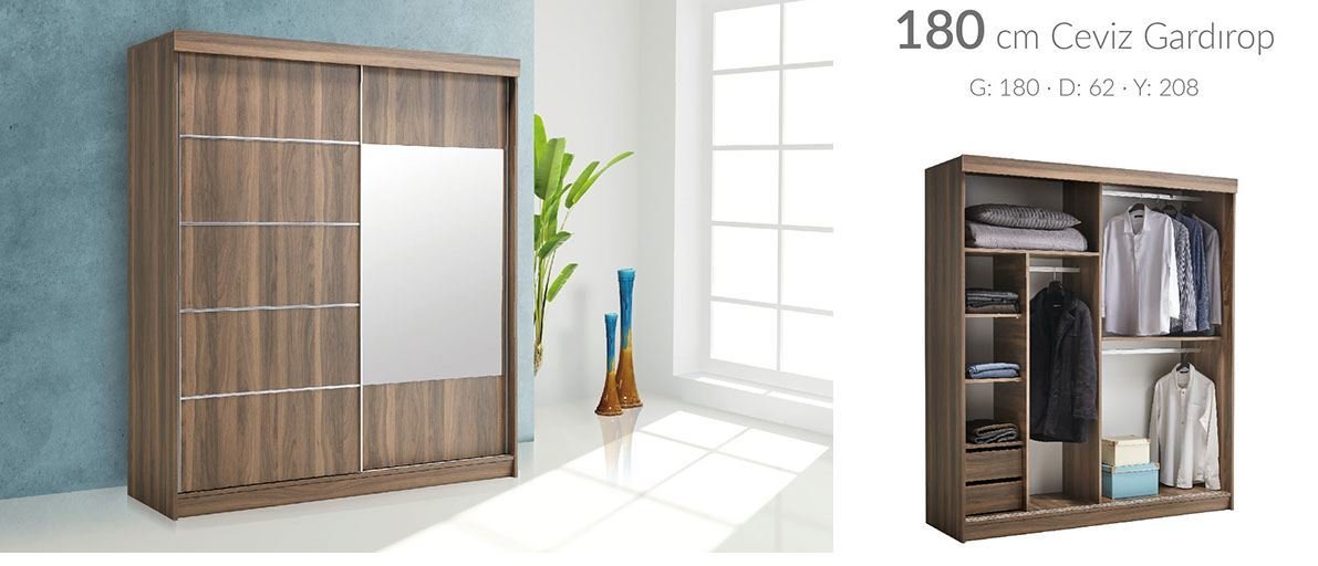 Carla Home 180 cm sürgülü dolap