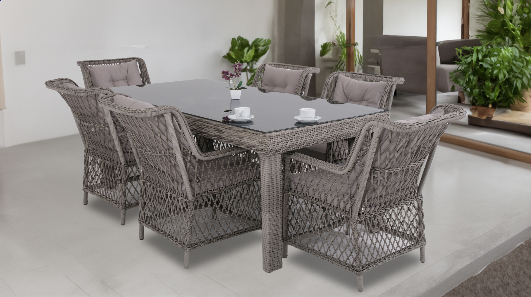 Flexy Roza Rio Bahçe Masa Takımı (100*200)