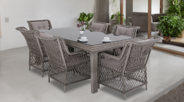 Flexy Roza Rio Bahçe Masa Takımı (100*200)